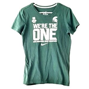 NIKE womans Green Michigan State short sleeve t shirt. Size L